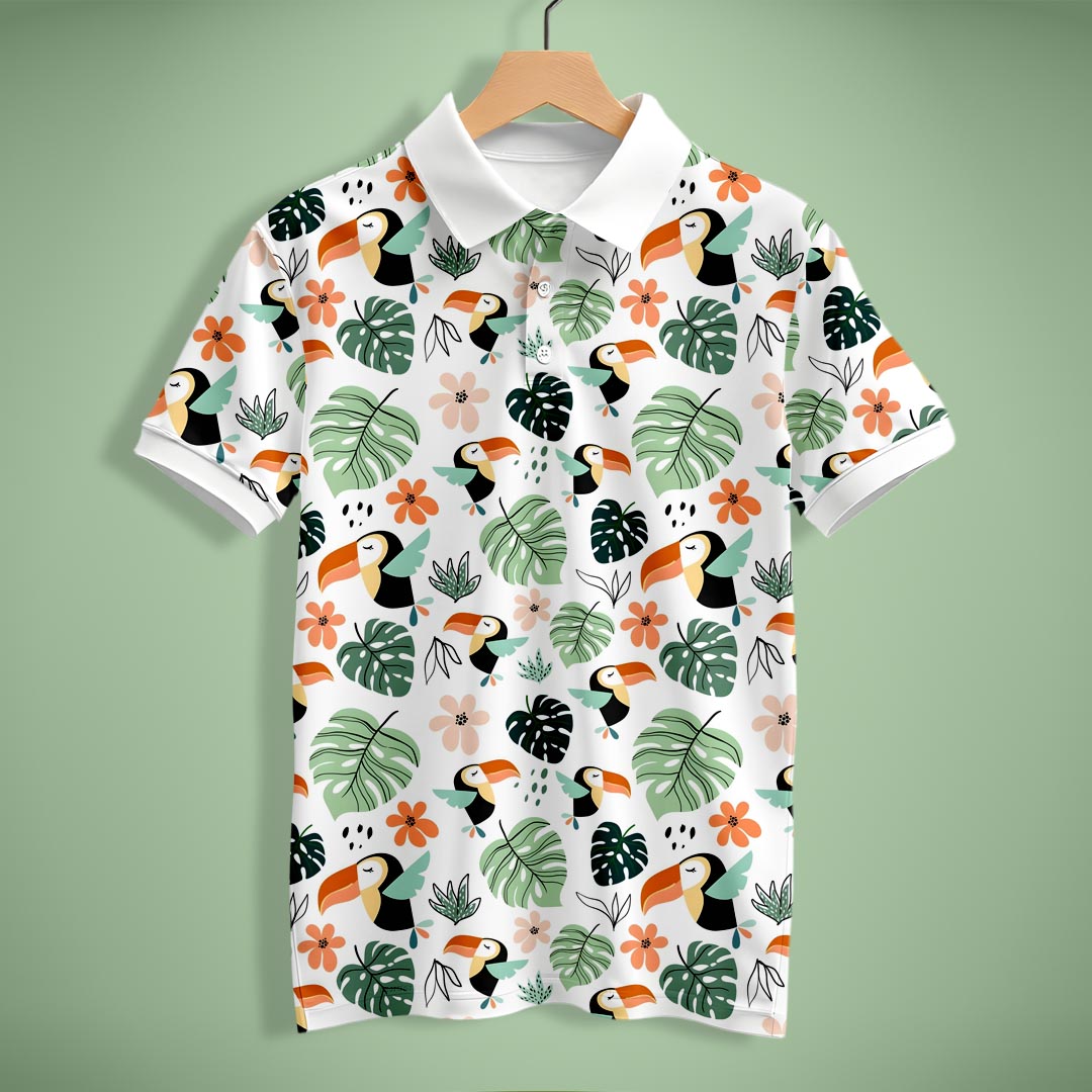Palm Leaf Polo T-Shirt