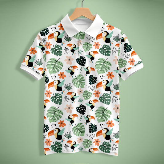Palm Leaf Polo T-Shirt