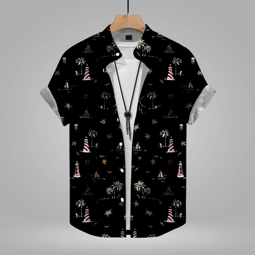 Palm Tree Black Printed Shirt