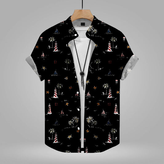 Palm Tree Black Printed Shirt