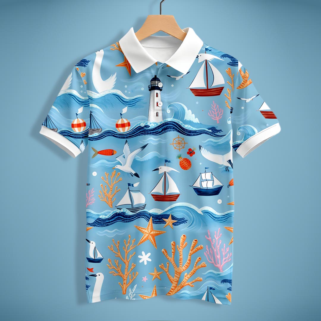 Sea Wave Polo T-Shirt