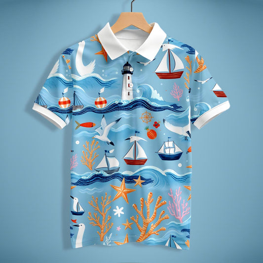Sea Wave Polo T-Shirt